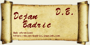 Dejan Badrić vizit kartica